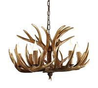 SXSCARKX Bois de cerf en résine de Style Vintage SXSCARKXs, 6 lumières/Bois de cerf de Vent Industriel Recurrence Gallery Magasin de vêtements Lumières LED Personnalité SXSCARKXs B