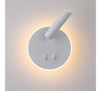 SXSCARKX Lampe de Chevet avec éclairage LED d'ambiance, Mini Spot orientable 350° + 90°, Applique Murale en Aluminium dépoli pour Chambre, hôtel, Bureau, 3000K