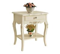 SXSCARKX Table Basse, canapé européen Double Couche en Bois Massif, Table avec tiroirs, pour séjour chez l'habitant, décoration d'hôtel (B, H60 cm)