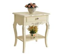 SXSCARKX Table Basse, canapé européen Double Couche en Bois Massif, Table avec tiroirs, pour séjour chez l'habitant, décoration d'hôtel (A, H60 cm)