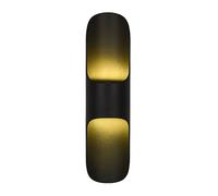 SXSHEYS Applique Murale Minimaliste Moderne, LED extérieure, 10 W, Source Lumineuse Autonome, Salle d'eau, Chambre, Couloir, Villa, terrasse, Balcon de Jardin. / Noir et Or (Couleur : Noir