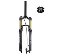 SXSHEYS Fourche de VTT en Alliage de magnésium avec Suspension pneumatique, Pivot sans Filetage de 28,6 mm et Blocage Rapide, pour Roues de 26/27,5/29 Pouces. Accessoires Inclus.