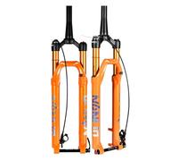 SXSHEYS Fourche VTT 26/27,5/29 Pouces, débattement 120 mm, axe Conique 1-1/2", Amortisseur à air, axe traversant 15 x 100 mm, Frein à Disque Avant, réglage Manuel/à Distance de l'amortissement (axe c