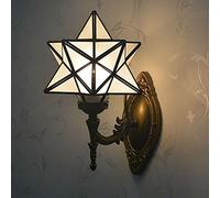 SXSHEYS Lampe de Table en Verre créatif en Forme d'étoile, Applique Murale pour Chambre d'enfant, Lampe de Chambre Classique, luminaire pour Balcon ou Couloir (Verre dépoli)