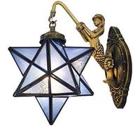 SXSHEYS Lampe de Table Vintage sirène, Applique Murale de Balcon, Lampe Classique créative en Verre en Forme d'étoile pour Chambre d'enfant (Verre dépoli)