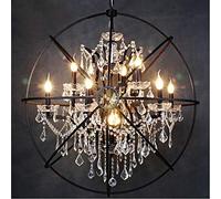 SXSHEYS Lustre Moderne à LED, Style sphère Rustique loft Vintage rétro déco, idéal pour Restaurant, Bar ou Cuisine, inspiré du Lustre en Cristal Maria Theresa (Aspect Rouille).