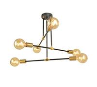 SXSHEYS Lustre Moderne du Milieu du siècle, plafonnier Semi-encastré en métal Noir, Douille E27, Hauteur réglable pour Salle à Manger, Salon ou îlot de Cuisine