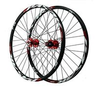 SXSHEYS Paire de Roues de VTT 26/27,5/29 Pouces, Jante Double paroi en Alliage d'aluminium, 32 Trous, Frein à Disque, Roue Libre 12 Vitesses (Rouge, 27,5 Pouces)