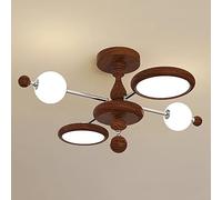 SXSHEYS Plafonnier LED Moderne, Design rétro français en Bois de Noyer, Lampe créative « Haricot Magique » pour Petits Salons et Chambres.