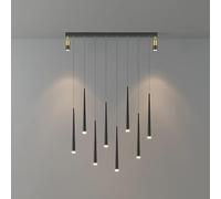 SXSHEYS Suspension LED Moderne Lighting, à intensité Variable, Style Vintage doré, Longue et linéaire, Noire, pour îlot de Cuisine ou Restaurant. Spot encastré au Plafond, Style i