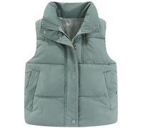 SXSHUN Doudoune Sans Manche Pour Fille Garçon Gilet en Duvet Léger Veste d'Extérieur Pour Enfants, Bleu, 5-6 Ans