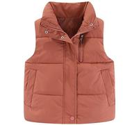 SXSHUN Doudoune Sans Manche Pour Fille Garçon Gilet en Duvet Léger Veste d'Extérieur Pour Enfants, Rouge, 5-6 Ans