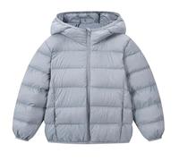 SXSHUN Garçon Doudoune Fille Veste en Duvet Légère Enfant Manteau à Capuche Blouson d'Hiver, Bleu, 13-14 ans