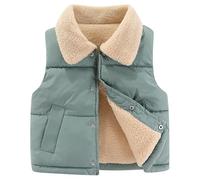 SXSHUN Gilet Matelassé D'hiver Pour Enfant Manteau Sans Manche Fille Garçon Gilets en Duvet Chaude, Bleu, 3-4 Ans