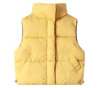 SXSHUN Gilet Matelassé Sans Manche Enfant Gilet Légère en Duvet Fille Garçon Manteau d'hiver Chaude Épaissie, Jaune, 8-9 Ans