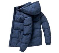 SXSHUN Manteau Garçon Veste Matelassé Épais Doudoune Chaude Hiver Blouson à Manches Longues, Bleu, 15-16 ans