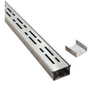 SXSJMY Caniveau Etroit Terrasse 5 Cm de Large, 1 M de Long, Caniveau Exterieur Extra Plat de ExtéRieur en Acier Inoxydable 304 avec Raccord, Canalisation de Drainage pour Balcon/Trottoir