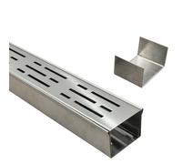 SXSJMY Caniveau Etroit Terrasse 7 Cm de Large, 1 M de Long, Caniveau Exterieur Extra Plat de ExtéRieur en Acier Inoxydable 304 avec Raccord, Canalisation de Drainage pour Balcon/Trottoir