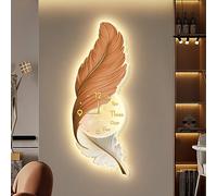 SXSKPP Applique Murale décorative en Forme de Plumes, Horloge créative, Sculpture Suspendue Moderne, Grande Applique pour la décoration d'une entrée de Maison ou d'un café, diamètre 43 x