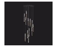 SXSKPP Boucles d'oreilles en Cristal Moderne Loft LED K9 Duplex Salon hôtel Plafond Suspension Lampe de Luxe Pendentif Lampe Bijoux