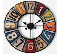 SXSKPP Grande Horloge de Jardin Ronde à Motif Antique - Résistante aux intempéries, utilisable Aussi Bien à l'intérieur qu'à l'extérieur - Quartz Silencieux, étanche, en Fer forgé pour mu