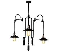 SXSKPP Lustre créatif Moderne 3 lumières rétractable en Fer à poulie Suspension Industrielle Vintage en métal avec Abat-Jour forgé fabriqué en Chine