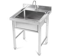 SXSLTSA Équipement de Cuisine de Camping en Acier Inoxydable 304 avec Robinet pour Garage, buanderie et extérieur