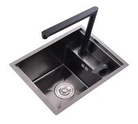SXSLTSA Lavabo Compact et Invisible en Acier Inoxydable à réservoir Unique pour Petits Appartements, Cuisines, Camping-Cars et Petits espaces (35 x 45 x 22 cm)