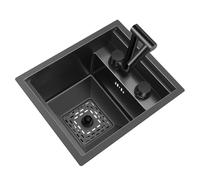 SXSLTSA Lavabo de Cuisine Invisible en Acier Inoxydable, Petit Siphon Simple avec Couvercle de Robinet Pliable (40 x 54 x 23 cm)