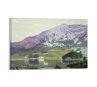 SXSLTSA Nab Scar, tirée de la Partie sud de Rydal Water Heather in Bloom, par John Atkinson Grimshaw. Affiche Murale, décoration intérieure, Tableau sur Toile, 40 x 60 cm (16 x 24 Pouces).