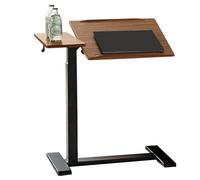 SXSLTSA Table de Chevet d'hôpital réglable sur roulettes, en Bois, avec élévateur pneumatique, Amovible et 2 Barres latérales, pour Usage Domestique (Blanc)