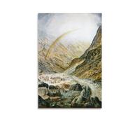 SXSLTSA Une Route de Montagne, Temps des inondations, par John Atkinson Grimshaw. Affiche, Toile et Impression d'art Mural, décoration familiale Moderne, 60 x 90 cm (24 x 36 Pouces).