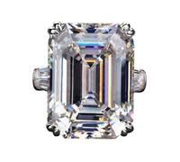 SXSWCH 925 Bague de mariée en argent sterling coupé Cz grand rectangulaire zircon féminin de fièvre luxe pour femmes fiançailles de mariage anneaux de fiançailles
