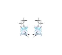 SXSWCH 925 Boucle d'oreille Triangle Drop Silver Silver, Round 6 mm Boucles d'oreilles en grès Bleu, Boucles d'oreilles Pendantes à Crochet Vintage, Bijoux pour Femmes Filles