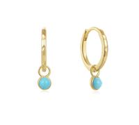 SXSWCH 925 Boucle d'oreille Turquoise Turquoise Silver Silver, Boucles d'oreilles en Or, Boucles d'oreilles Pendantes de Cercle à orche