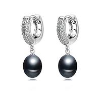 SXSWCH 925 Boucles d'oreilles avec des Femmes Perles Naturelles, précieuse Pierre Nuptiale Blanche Suspendue Boucles d'oreilles de Perle
