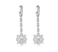SXSWCH 925 Sterling Silver Hexagram étoile Boucle d'oreille, Boucles d'oreilles en Cristal Scintillant, Boucles d'oreilles Pendantes de Cerceau Huggie, Bijoux pour Les Femmes