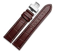 SXSWCH Band de montre en cuir authentique avec bandes de fermoir en papillon