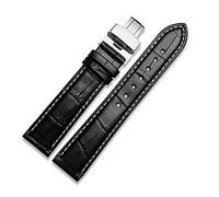 SXSWCH Band de montre en cuir authentique avec bandes de fermoir en papillon