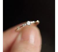 SXSWCH Bands de Mariage CZ plaqués en Or 14 mm pour Femmes pour Femmes Riches Coeurs Coeur en zircone cubique à moitié éternité Anneaux de fiançailles pour Son Mariage de Mariage.
