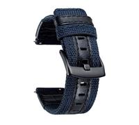 SXSWCH Bands de montres Tissu en toile classique avec bracelets de montre hybride en cuir authentique Remplacement avec boucle noire 18/20 / 22 mm