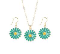 SXSWCH Bijoux de fleurs de marguerite ensemble pour les femmes mignonnes cerises de fleur de cerisier enrôle des boucles d'oreilles colliers pendents cadeaux de vacances d'anniversaire