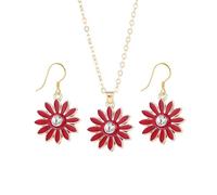 SXSWCH Bijoux de fleurs de marguerite ensemble pour les femmes mignonnes cerises de fleur de cerisier enrôle des boucles d'oreilles colliers pendents cadeaux de vacances d'anniversaire