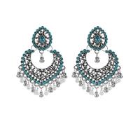 SXSWCH Boho Ball Tassel Déclaration boucles d'oreilles enracine pour les femmes filles vintage de fleur vintage en forme de lustre perlé Drop bordeaux d'oreille Bollywood Bollywood Cadeaux
