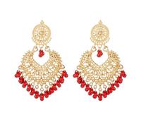 SXSWCH Boho Ball Tassel Déclaration boucles d'oreilles enracine pour les femmes filles vintage de fleur vintage en forme de lustre perlé Drop bordeaux d'oreille Bollywood Bollywood Cadeaux