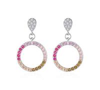 SXSWCH Boucle d'oreille Ronde incrusée Crystal Pendant Élégant Temperament Temperra Mesteaux Bijoux Femmes Moucles d'oreilles