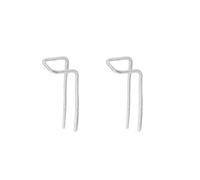 SXSWCH Boucles d'oreilles à double perçage minimalistes pour femmes hommes S925 Sterling Silver Bar Fikeer Slonge Drop Stud Pin de sécurité 2 trous Lobe Hook plié mode personnalisé