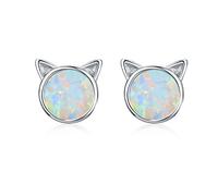 SXSWCH Boucles d'oreilles à Goujon Coeur Boucles d'oreilles Opal Blue pour Femmes 925 Bijoux