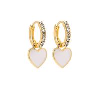 SXSWCH Boucles d'oreilles de cerceau de coeur d'amour preppy pour les femmes adolescentes or plaquées zircone cubique cz charm