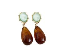 SXSWCH Boucles d'oreilles enveloppe en larme Amber Vintage pour femmes Hypoallernic Lightweight Big Waterdrop Resin Déclaration de résine Drop Boucles d'oreilles STAD
